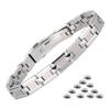 Tungsten Steel Watch Buckle Germanium Bracelet 2 Colors [BEFOSHINN] (Silver)
