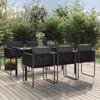 3156497 vidaXL Garden Dining Set 7 Pcs Black