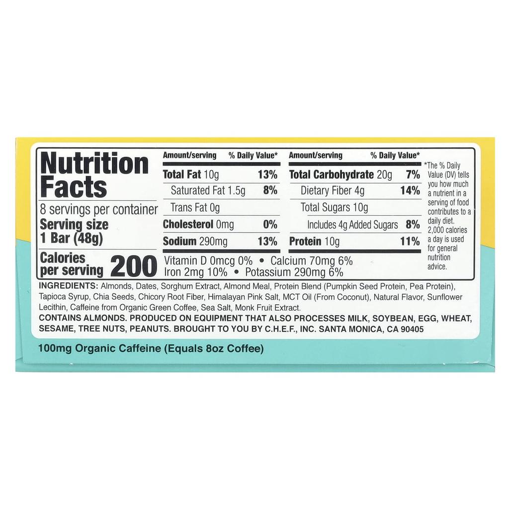 Quantum Energy Square Caramel Almond Sea Salt, 8 Packs, 1.69 Oz (48 G) Each