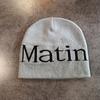 Streetwear Letter Matin Knitted Beanie Warmth Ear Protection Cold Seasons Cap