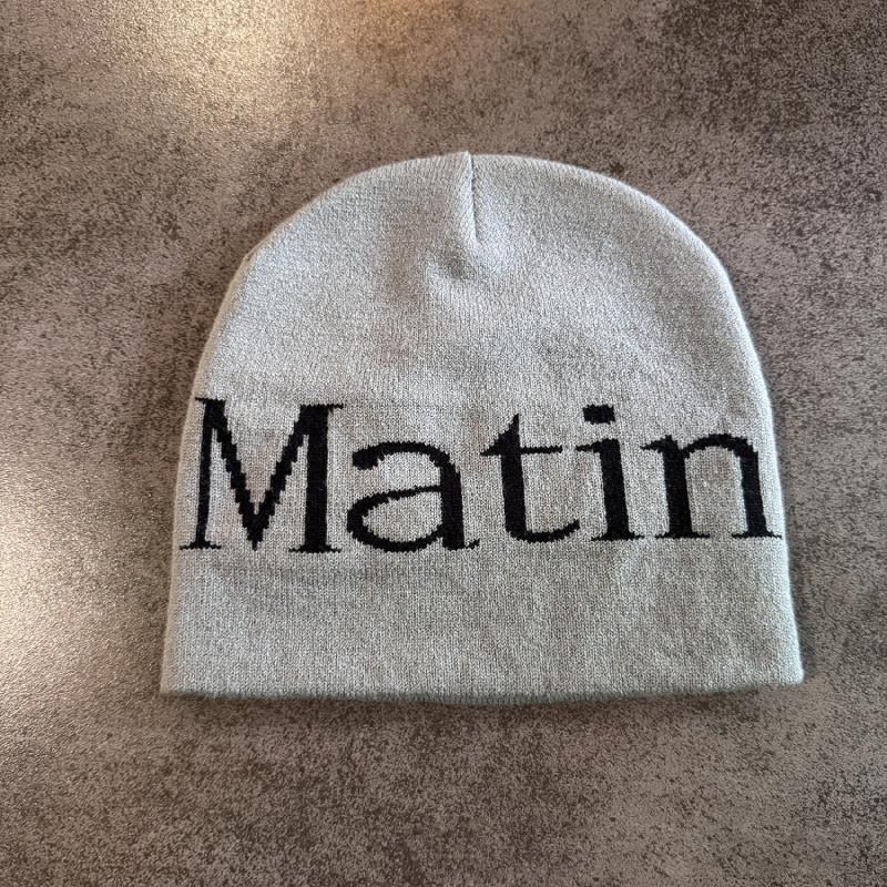 Streetwear Letter Matin Knitted Beanie Warmth Ear Protection Cold Seasons Cap