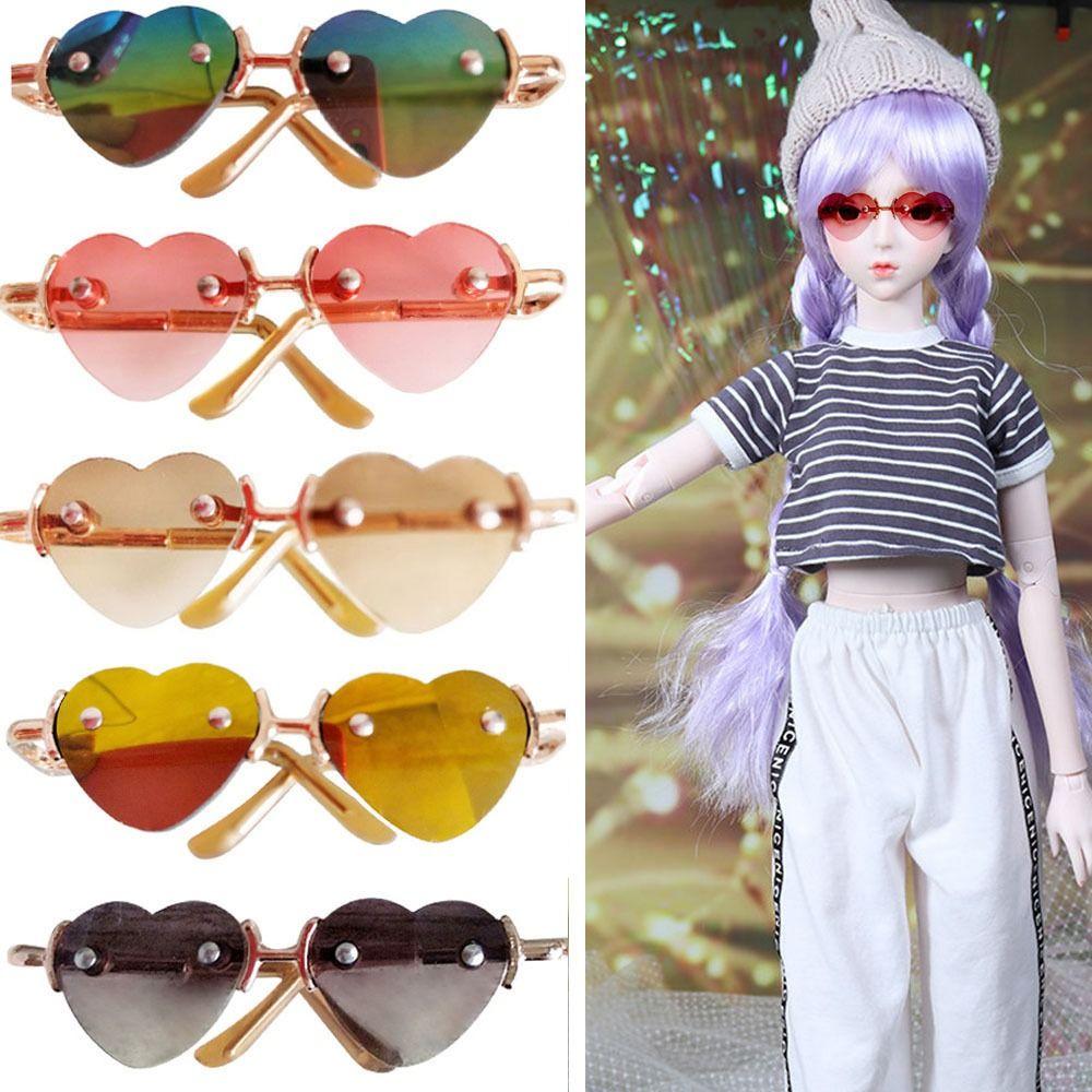 For 1/31/4 BJD Accessories Cute Heart Frame Plush Doll Eyeglasses Glasses Clothes For 10/15cm Dolls
