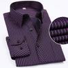 Men's Plus Size Striped Shirt Classic Conventional Version of Casual Long-sleeved Male Clothes