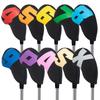 Golf Iron Cover Club Head Cover Set of 10 (4-9,P,A,S,X) Made of Neoprene Stretchy Large Numbers Black Base & Colorful Numbers