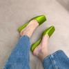 Designer Satin Mule Shoes Triangle Heel Early Spring New Style Half Slippers Women's Square Toe Sandals Slippers for Women
