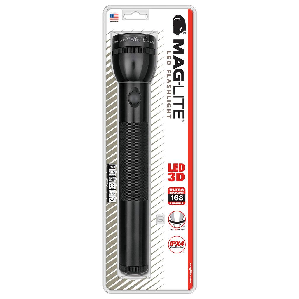3D Cell 3 D LED ST3D016 Sold MAG-LITE (Uses Batteries) Flashlight, Black, (Batteries Separately)