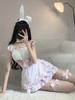 Sexy Game Uniform Pink Cow Girl Costume Set Rabbit Girl Maid Role-playing Sleepwear Internet Famous Style Sleep Dress