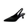 Ladies Shoes On Sale 2024 Fashion Slip On Women's Pumps Autumn Pointed Toe Solid Dress Mid Heel Office Small Fresh High Heels
