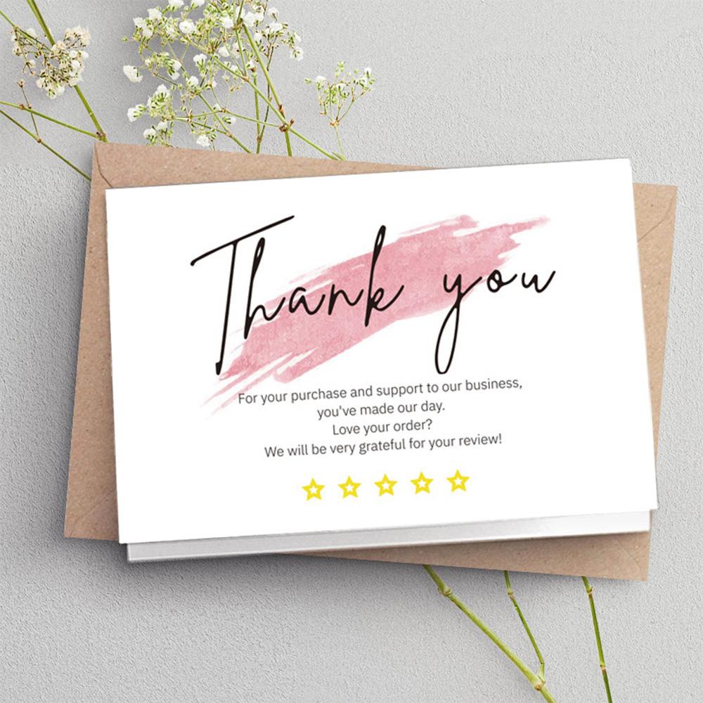 30Pcs Greeting Tags Thank You For Your Order Kraft Paper Card Shop Gift Crafts Decoration Card Wedding Small Business Invitation