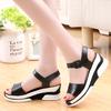 Fashion 2025 Summer Shoes Woman Platform Sandals Women Open Toe Soft Leather Casual Gladiator Wedges Women Shoes Flats