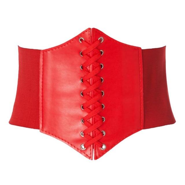 Women Ultra Super Wide Belt PU Elastic Corset Belt Fashion Waist Belt Ladies Clothes Accesoories