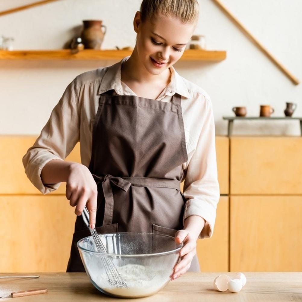 2 Pcs Mini Whisk Mixer Stainless Steel Balls 10 Inch and 12 Inch Whisk Manual Whisk Mixer