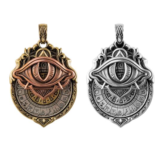 Tarot Vision Necklace All-Seeing Eye Pendant Necklace Tarot Card Symbol Pendant with Smooth Rotation Mystic Divination for Spiritual Guidance Fate