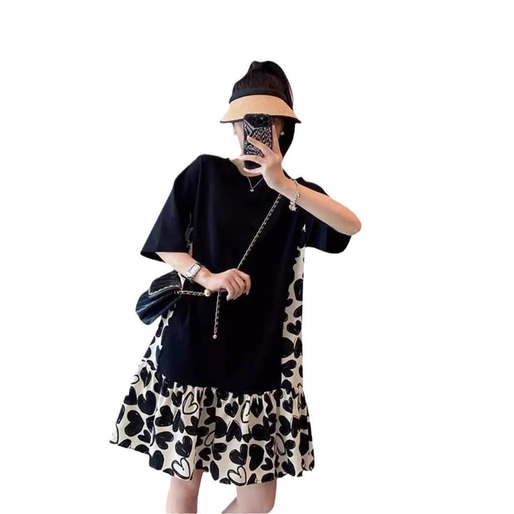 Large Size Korean Style Floral Summer Maternity Dress