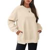 HNXC Women's Fashion Casual Solid Color Print Long Sleeve O-Neck Hoodies & Sweatshirts
