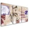 Three Piece Picture Canvas Print Female Abstraction Beige