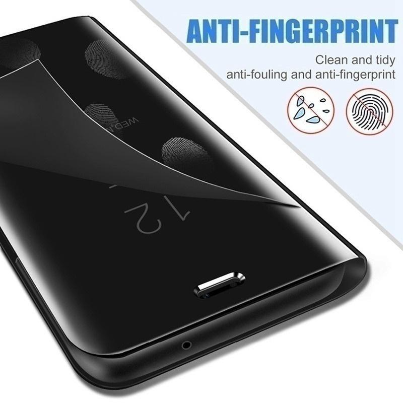 Mirror Screen Leather Wallet Flip Smart Phone Case Cover for Samsung S24 S23 Plus A52 A72 A05 A13 A14 A15 Huawei Honor Xiaomi Redmi Note 13 12 11 Pro