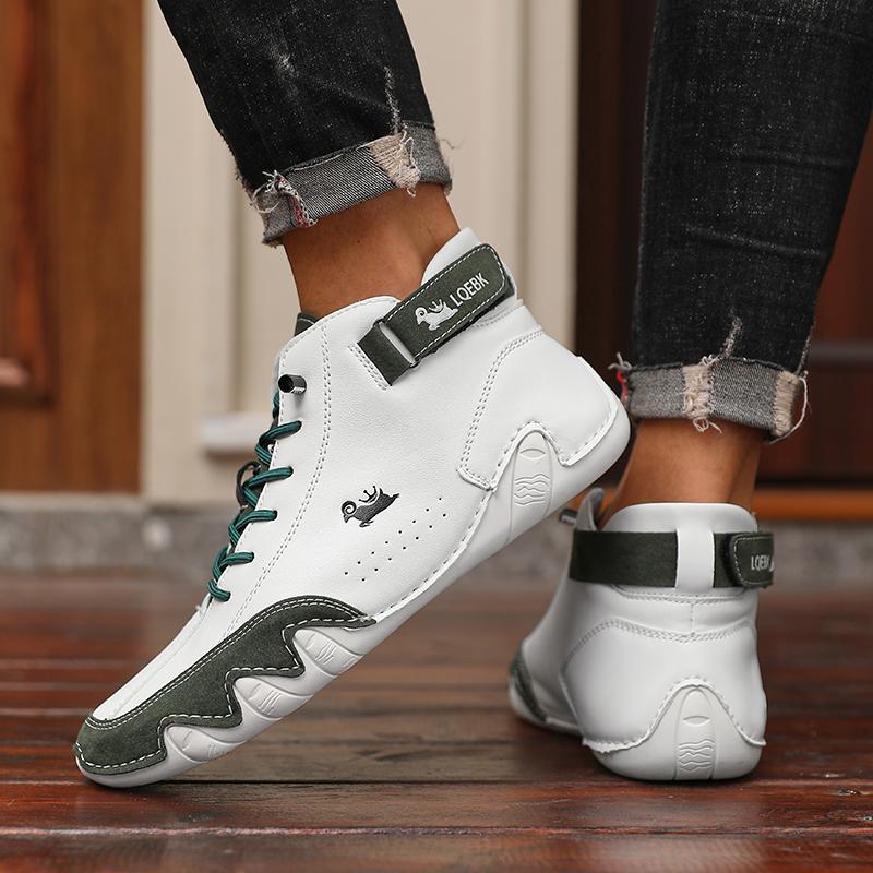 Women's Leather Fashionable Work Shoes with Soft Soles Comfortable New DesignerLeisure Motorcycle Boots Shoes for Men