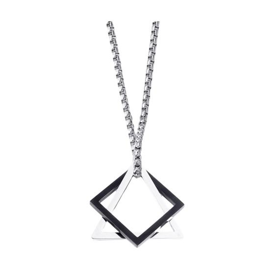 Men Necklace Triangle Square Pendant Necklace Dating Work Party Versatile Style Necklace Clothing