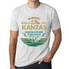 Men’s Vintage Tee Shirt Graphic T Shirt Mountain Explorer KANZAS Vintage White