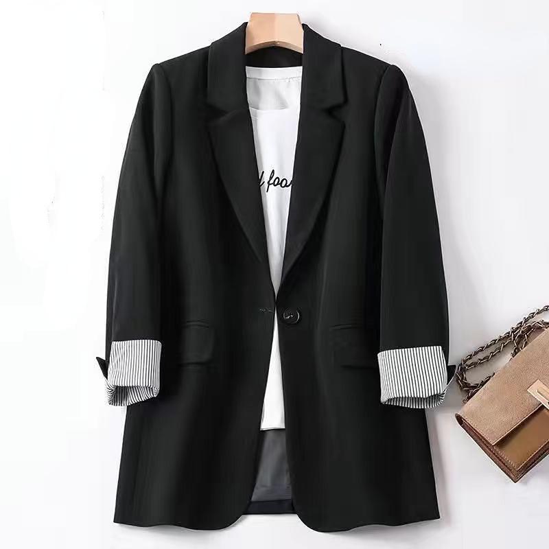 New Spring Autumn Fashion Business Plaid Suits Women Work Office Casual Blazer Ladies Long Sleeve Gray Coats Slim Jacket