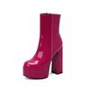 Women Shoes Ankle Boots High Heels Platform Riding Boots Sexy Round Toe Shoes Plus Size