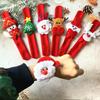 10 Pcs Christmas LED Slap Bracelets Flannel Wristband Holiday Accessories Snowman Santa Tree