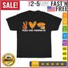 Peace Love Pumpkin Pie Funny Turkey Thanksgiving Day Vintage T Shirt Men Women