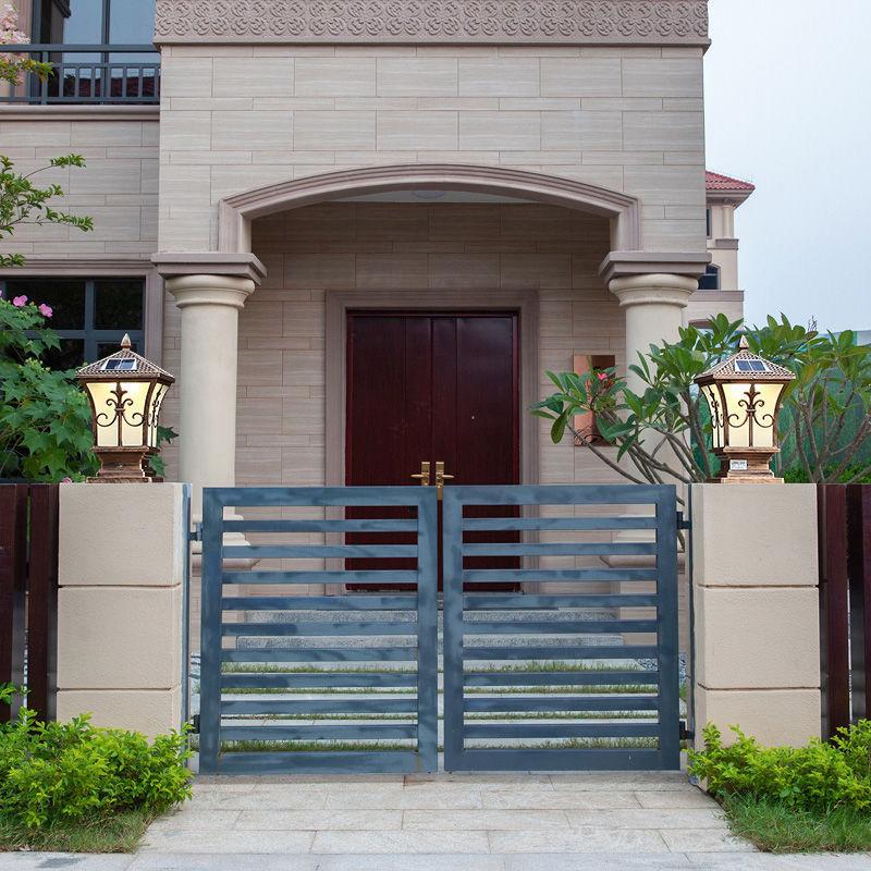 Outdoor Solar Pillar Light for Garden Courtyard Pathway Waterproof 3 Color Changing Light Sensing Energy-saving Patio Lighting