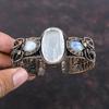 Selenite Druzy Cuff Bracelet Rainbow Moonstone Bangle Copper Wire Wrapped Cuff Bracelet Handmade Adjustable Bangle Gemstone Jewelry For Gift