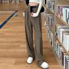 Wide-leg Trousers Women Pants Women Suit Pants Straight Wide Leg Loose High Waist Solid Color Formal Ol Commute Full Length Fasten Tape Adjustable