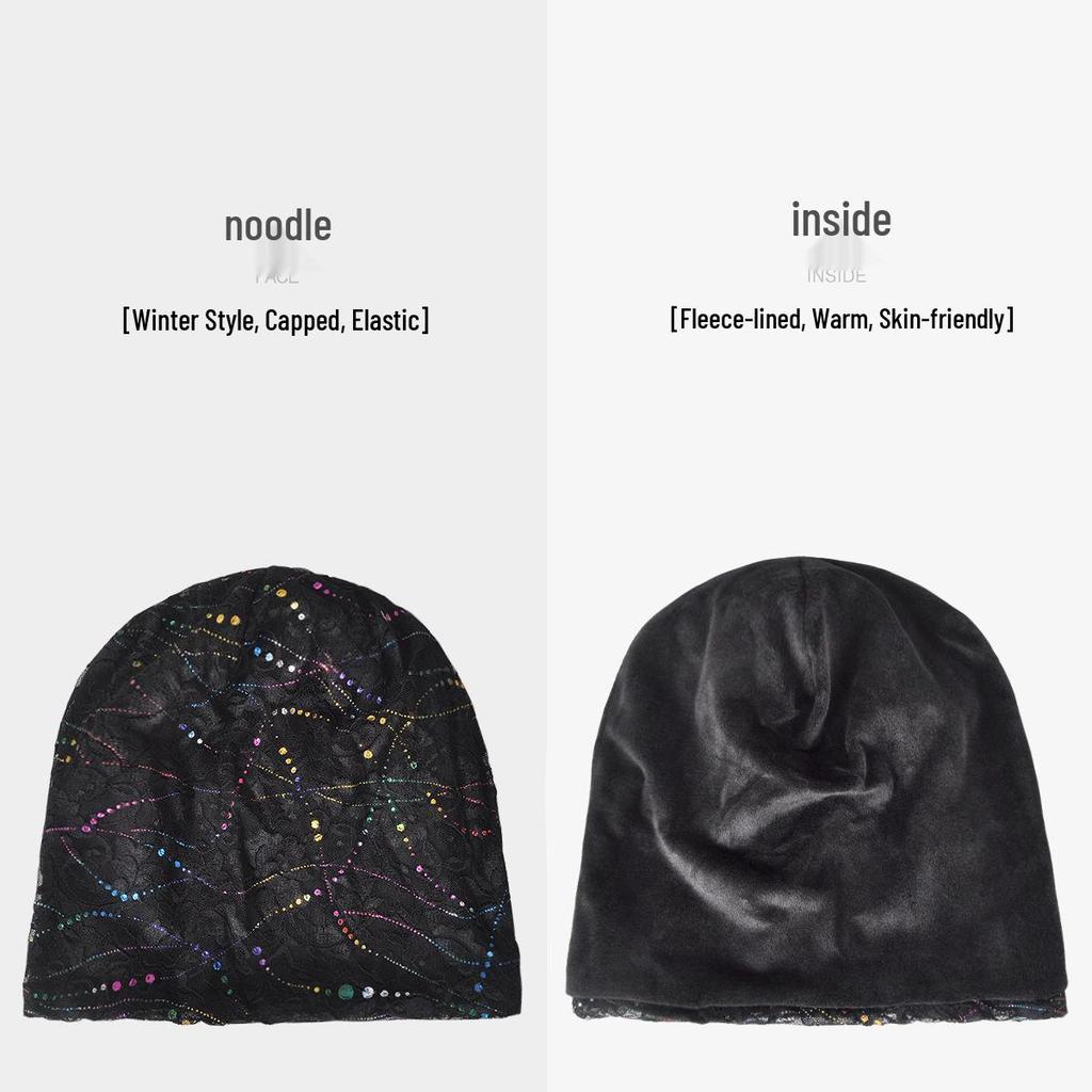 Breathable Double-Layer Lace Head Wrap for Women - Sun Protection Fashion Hat for Spring/Summer