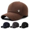 Men's Cap Autumn Winter Middle-Aged Thick Woolen Baseball Cap Windproof Ear Protection for The Elderly
