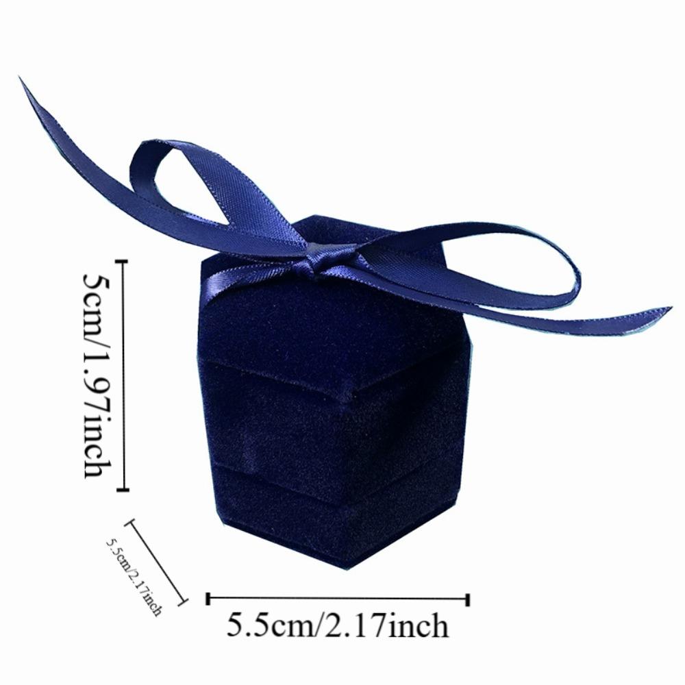 Three-dimensional Hexagonal Jewelry Box Velvet Ring Display Case Flocking Ring Box  Party