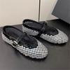 Full Crystal Women Ballet Flats Hollow Out Dance Shoes Ladies Mesh Mary Janes Runway Vacation Walking Loafers Espadrilles 2024
