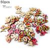 50Pcs Fish Shape 2 Holes Wooden Button Clothes Sewing Accessories Bag Decor
