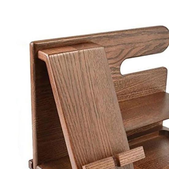Phone Charging Stand Wooden Desk Organizer Rack Stable Groove Design Mobile Phone Holder for Home Room