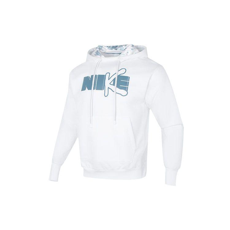Nike DF Standard Issue PO Hoodie Premium Letter Print Sport Casual Men Hoodie White DV9502-100