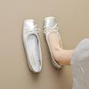 French Single Shoes Women Flat Summer Bow Ballet Shoes Soft Soled Grandma Shoes