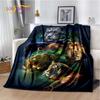 Forest Animal Flannel Warm Cozy Lightweight Warm Forest King Tiger and Wolf Blanket Home Office Travel Bed Sofa Napping Blanket.