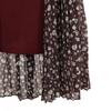 CLANE Midi Length Drop Flower Pleated Layered Skirt 2 Brown X Bordeaux Women Used