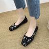 Internet Celebrity Fashion Sequined Soft Sole Shallow Mouth Ladyshoes Single Shoes 2025 Spring and Summer Versatile Flat Comfortable Women Doudou S