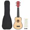 VidaXL Soprano Ukulele Set with Bag for Children Light Wood 23"