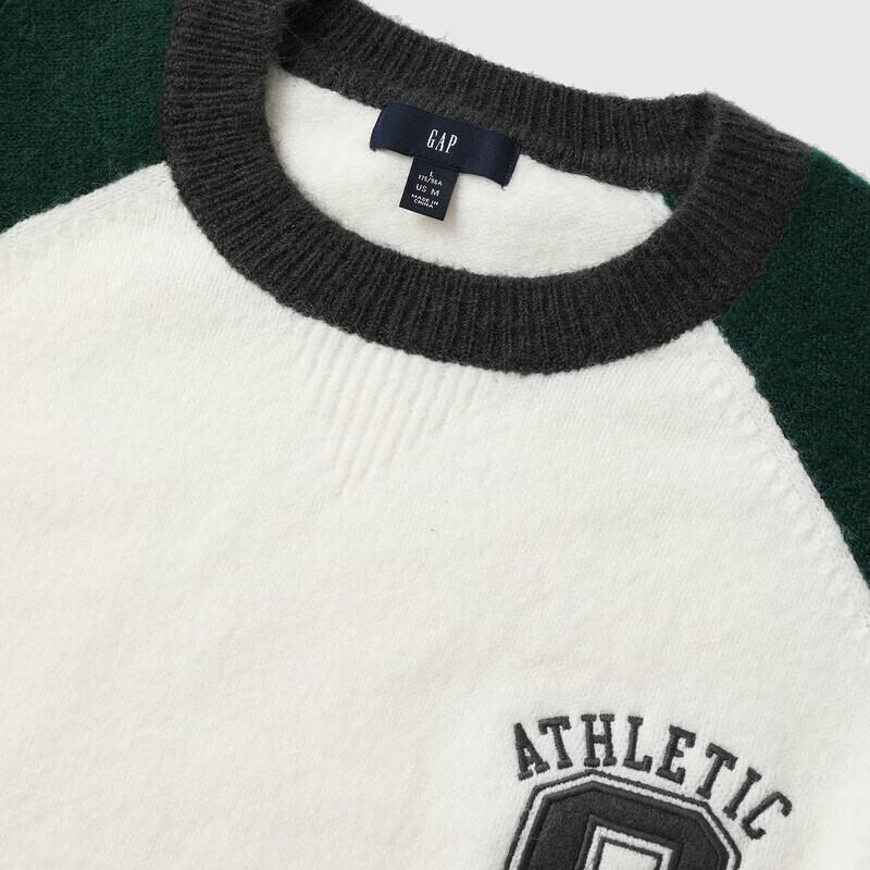 Gap Men's 2025 Fall Big G Embroidered Collegiate Loose Round Neck Knit Top