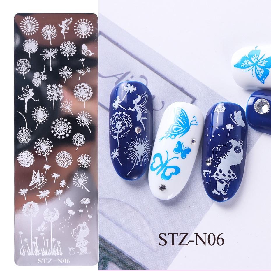 1PC Stainless Steel Printing Nail Stamping Plates Manicure Leaves Maple Template Mold Xmas Snowflakes Nail Art DIY Decorations