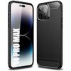 Protective Case - BOOLING - for iPhone 14 Pro Max - Black Carbon Fiber - Shockproof - Ultra Slim