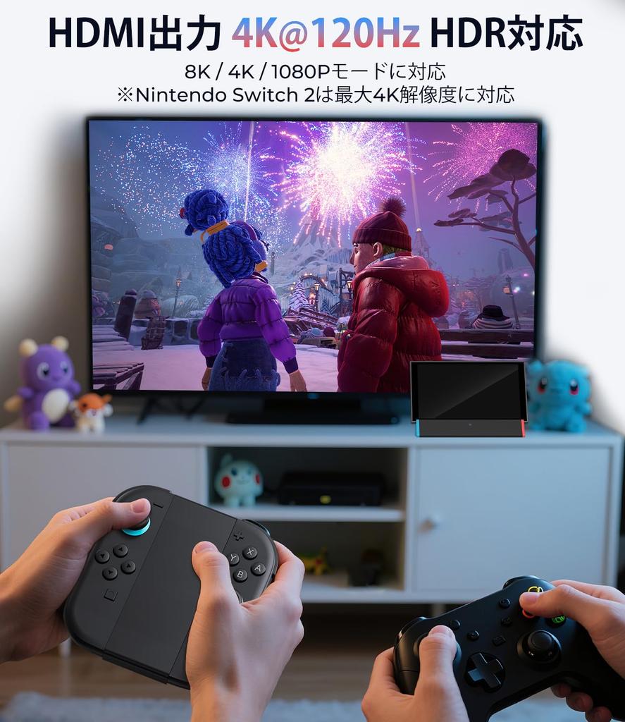 Antank S3 MAX Switch 2 Dock Compatible TV Dock for Switch with HDMI 2 USB Portable and Portable Dock – (2nd Generation) 4K@120Hz Output, Ports, Type-C