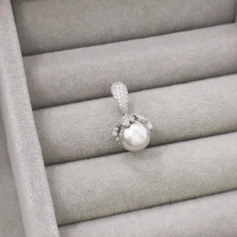 Women's Wedding Bridal Freshwater Silver Pearl Noble Earrings