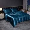 Solid Color Light Luxury Silk Four Piece Set Color Ding Imitation Silk European and American Simple Bedding