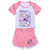 Kids Summer Sport T-Shirt And Shorts 2 Piece Outfit Tracksuit Set Short Sleeve Print Crop Tops With Clothing Set